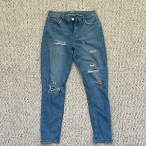 Top shop light skinny ripped jeans size 28
